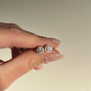 Srebrne pozłacane kolczyki z cyrkoniami ELEGANCJA