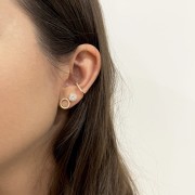 Srebrne pozłacane kolczyki z cyrkoniami ELEGANCJA