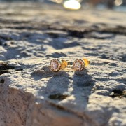 Srebrne pozłacane kolczyki z cyrkoniami ELEGANCJA