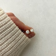 Srebrne pozłacane kolczyki z cyrkoniami ELEGANCJA