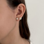 Srebrne pozłacane kolczyki z cyrkoniami ELEGANCJA