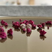 Srebrne pozłacane kolczyki z cyrkoniami ELEGANCJA