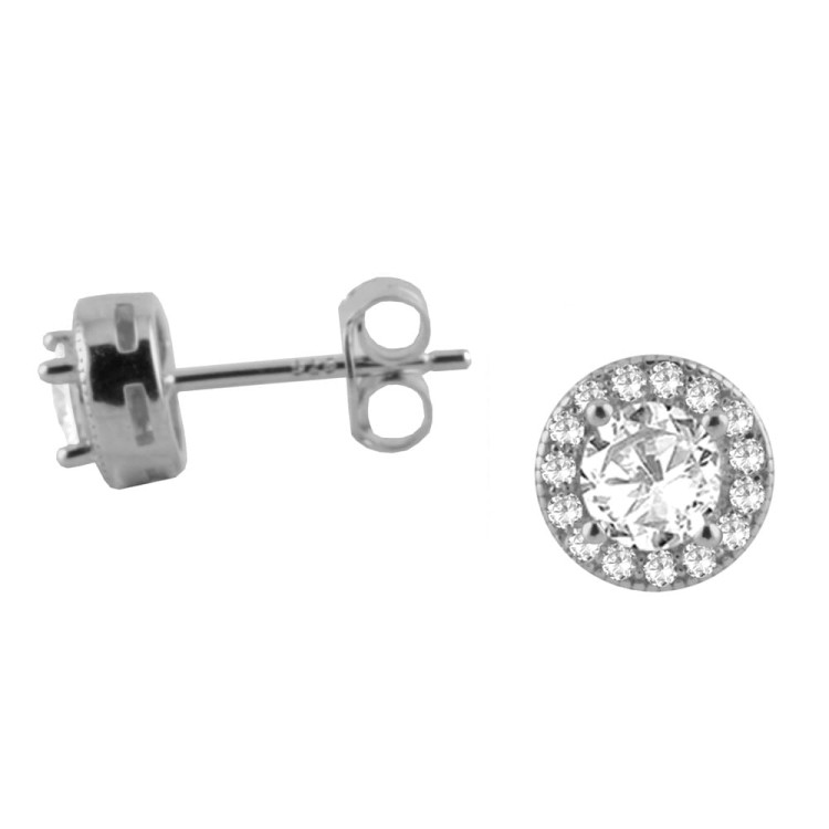 Srebrne kolczyki z cyrkoniami ELEGANCJA