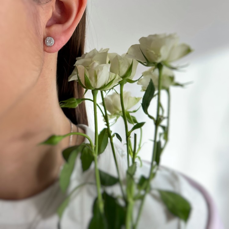 Srebrne kolczyki z cyrkoniami ELEGANCJA