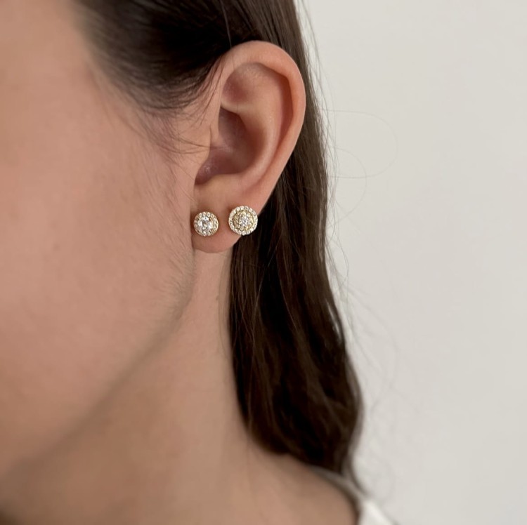 Srebrne kolczyki z cyrkoniami ELEGANCJA