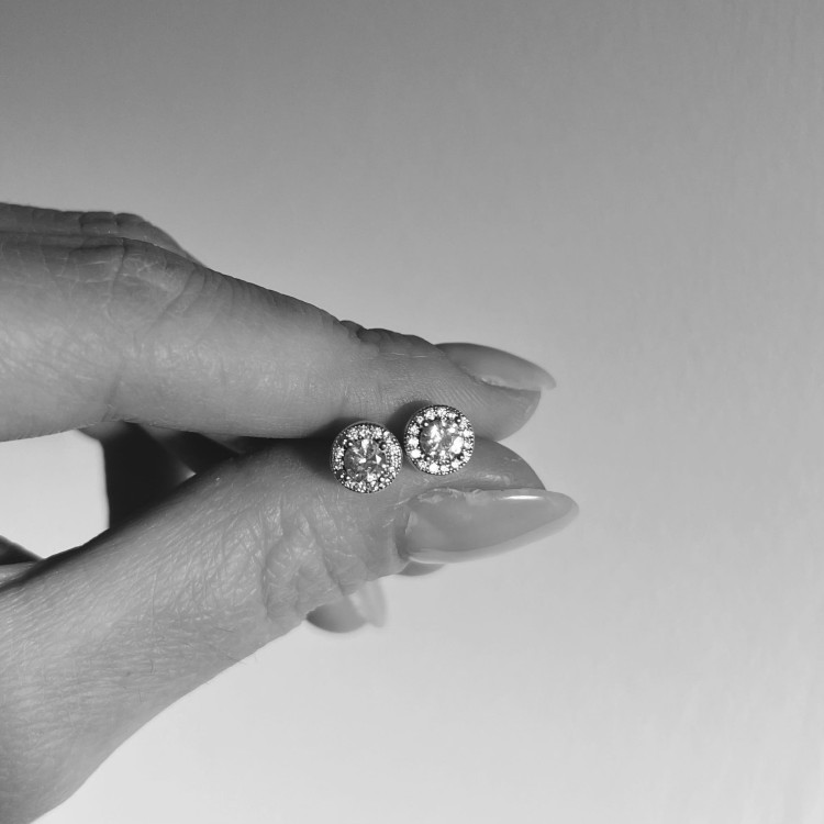 Srebrne kolczyki z cyrkoniami ELEGANCJA