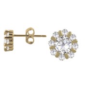 Srebrne pozłacane kolczyki z cyrkoniami koła CYRKONIOWE