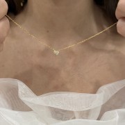 Srebrny pozłacany naszyjnik z cyrkoniami SERCE NA CODZIEŃ