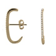 Srebrne pozłacane kolczyki z cyrkoniami nieoczywiste