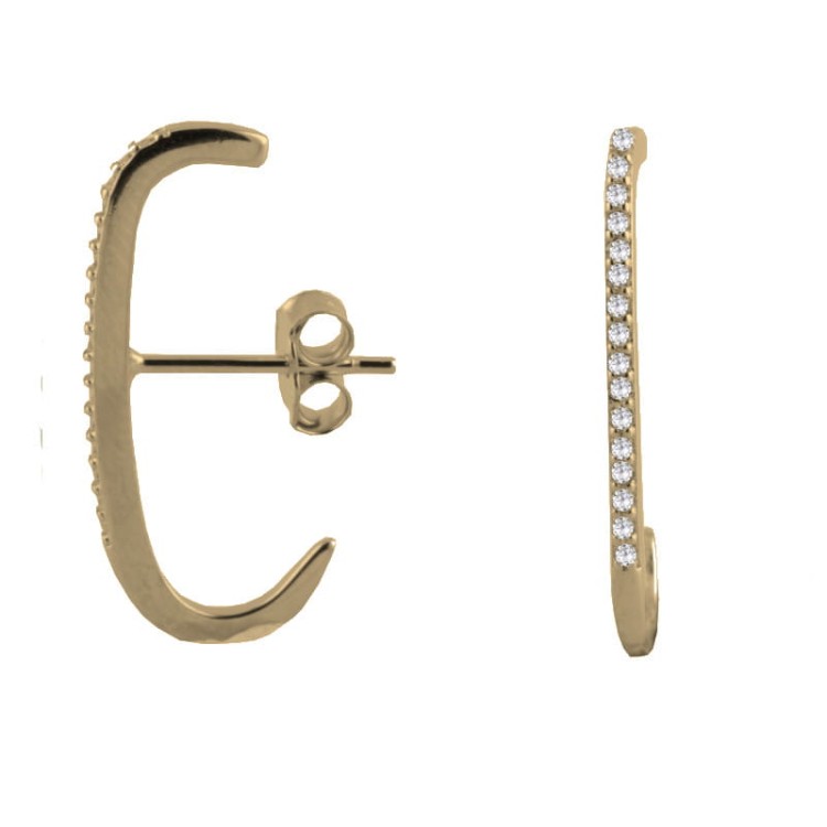 Srebrne pozłacane kolczyki z cyrkoniami nieoczywiste