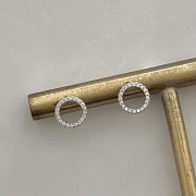 Srebrne kolczyki koła z cyrkoniami 9mm