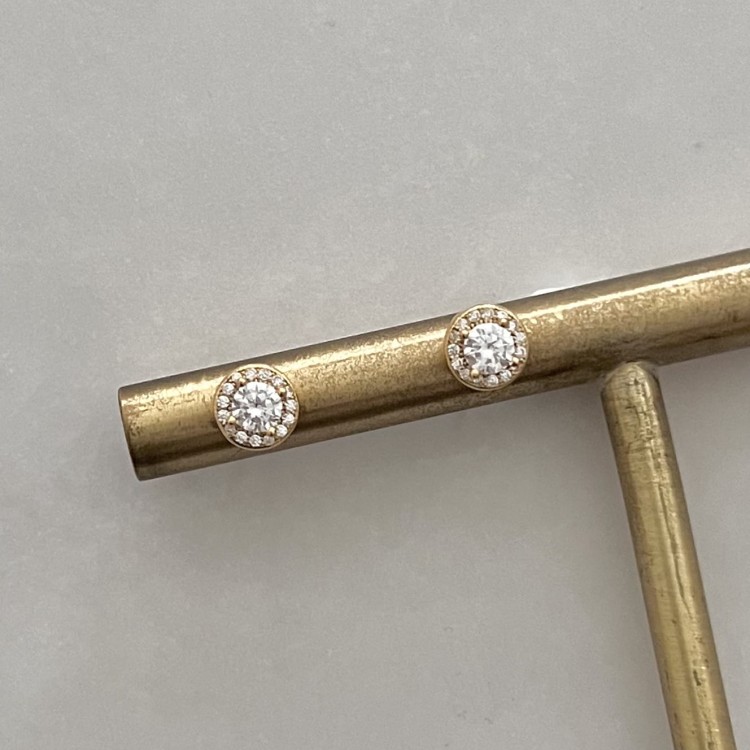 Srebrne pozłacane kolczyki z cyrkoniami ELEGANCJA