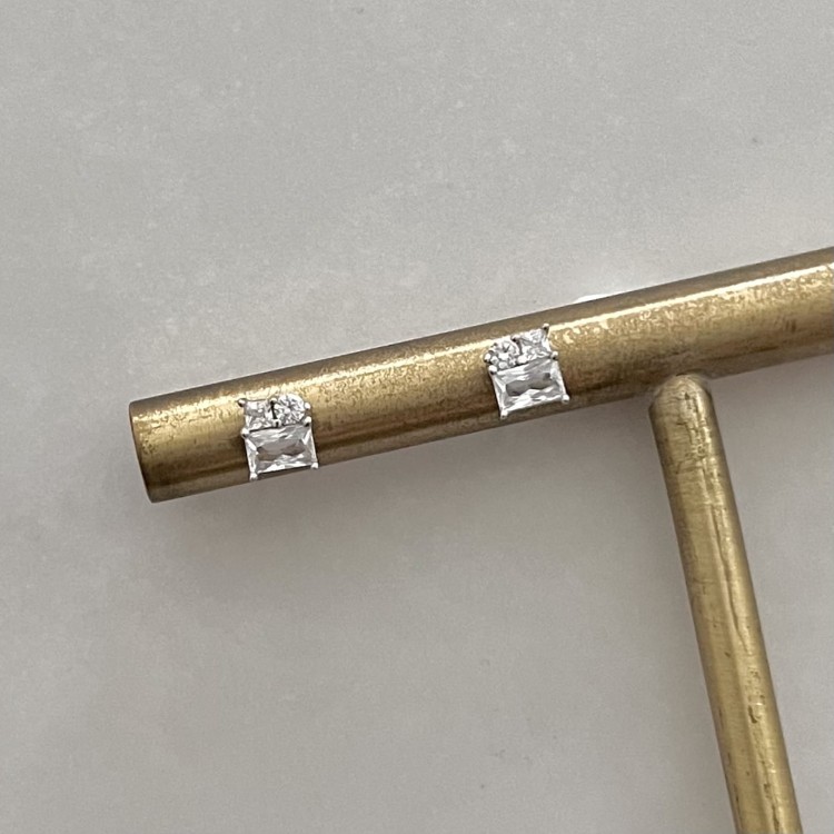 Srebrne kolczyki z cyrkoniami mini błysk