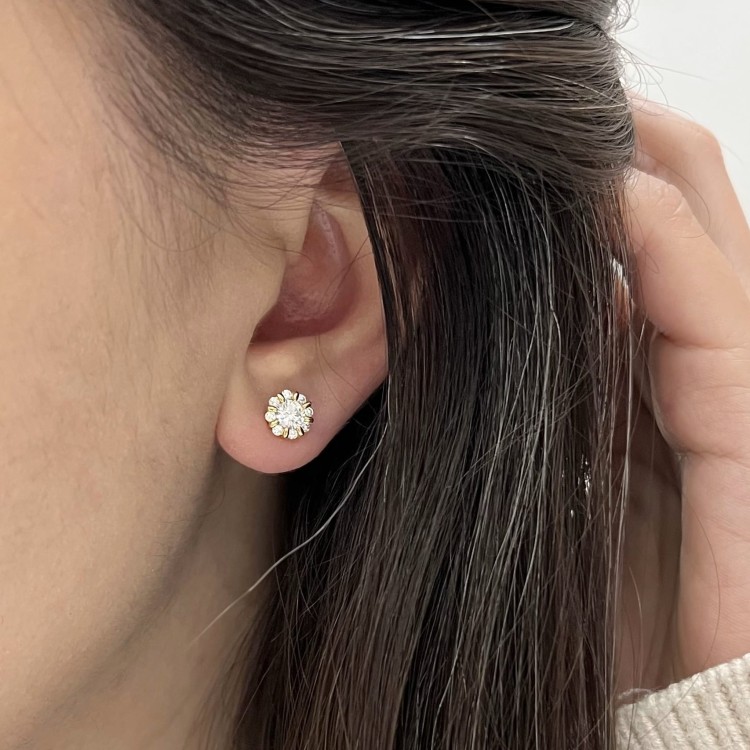 Srebrne pozłacane kolczyki z cyrkoniami CYRKONIOWE