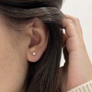 Srebrne pozłacane kolczyki z cyrkonią 3mm DROBNE