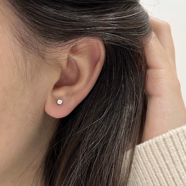 Srebrne kolczyki z cyrkonią 3mm DROBNE