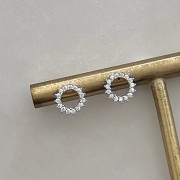 Srebrne kolczyki koła z cyrkoniami BŁYSK