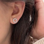 Srebrne kolczyki koła z cyrkoniami BŁYSK