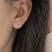 Srebrne kolczyki koła z cyrkoniami 9mm