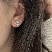 Srebrne pozłacane kolczyki z cyrkoniami złociste