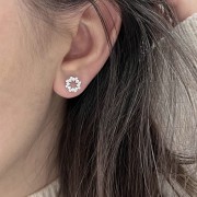 Srebrne kolczyki z cyrkoniami złociste