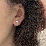 Srebrne pozłacane kolczyki z cyrkoniami 5mm