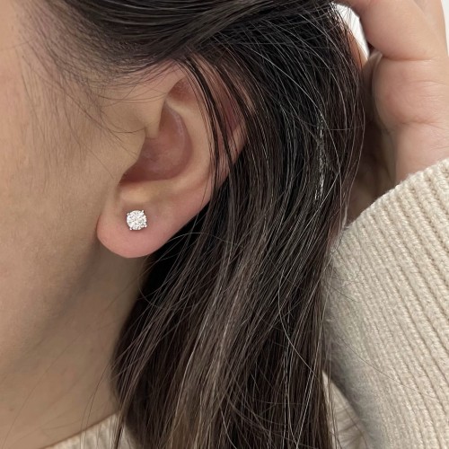 Srebrne kolczyki z cyrkoniami 5mm