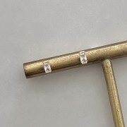 Srebrne pozłacane kolczyki z cyrkoniami PROSTOKĄT