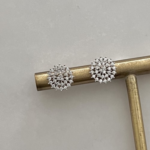 Srebrne kolczyki z cyrkoniami KOŁA