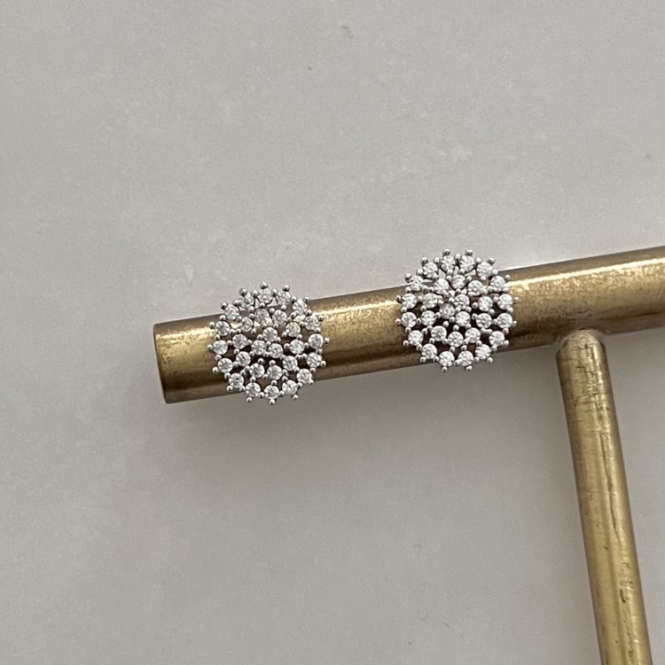 Srebrne kolczyki z cyrkoniami KOŁA