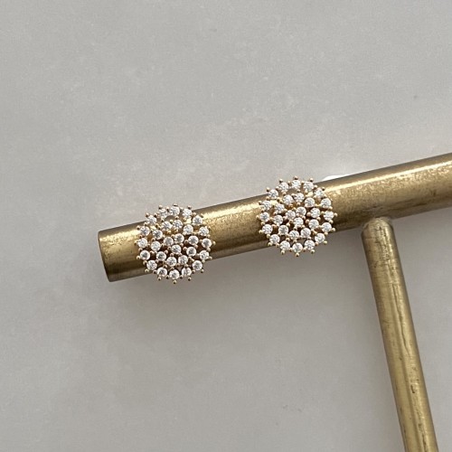 Srebrne pozłacane kolczyki z cyrkoniami KOŁA