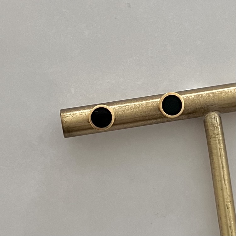 Srebrne pozłacane kolczyki koła czarne