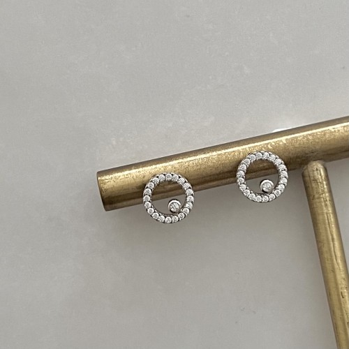 Srebrne kolczyki z cyrkoniami KOŁA