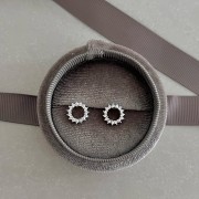 Srebrne kolczyki koła z cyrkoniami BŁYSK