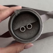 Srebrne kolczyki koła z cyrkoniami 9mm