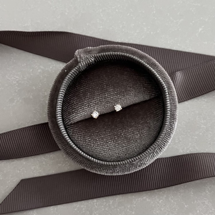 Srebrne pozłacane kolczyki z cyrkonią 3mm DROBNE