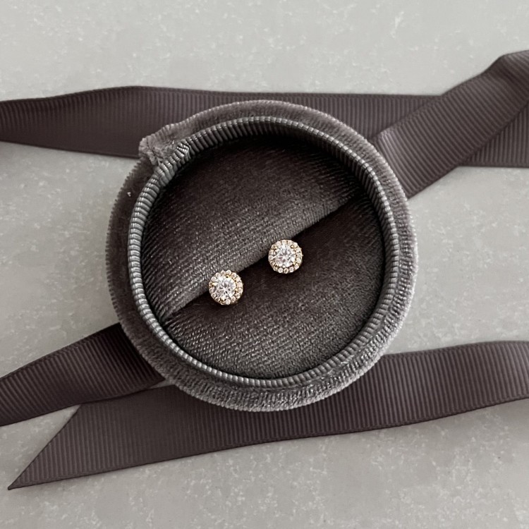 Srebrne pozłacane kolczyki z cyrkoniami STYLOWE