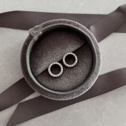 Srebrne kolczyki koła z cyrkoniami 11mm