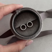 Srebrne kolczyki koła z cyrkoniami 11mm