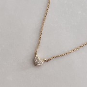 Srebrny pozłacany naszyjnik z cyrkoniami SERCE NA CODZIEŃ