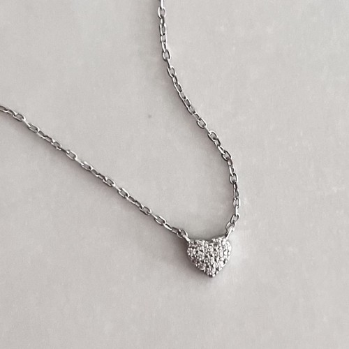 Srebrny naszyjnik z cyrkoniami SERCE NA CODZIEŃ