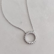 Srebrny naszyjnik z cyrkoniami KOŁO