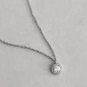 Srebrny naszyjnik koło z cyrkoniami STYLOWY