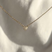 Srebrny pozłacany naszyjnik z cyrkoniami SERCE NA CODZIEŃ