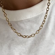 Srebrny pozłacany naszyjnik MOCNY