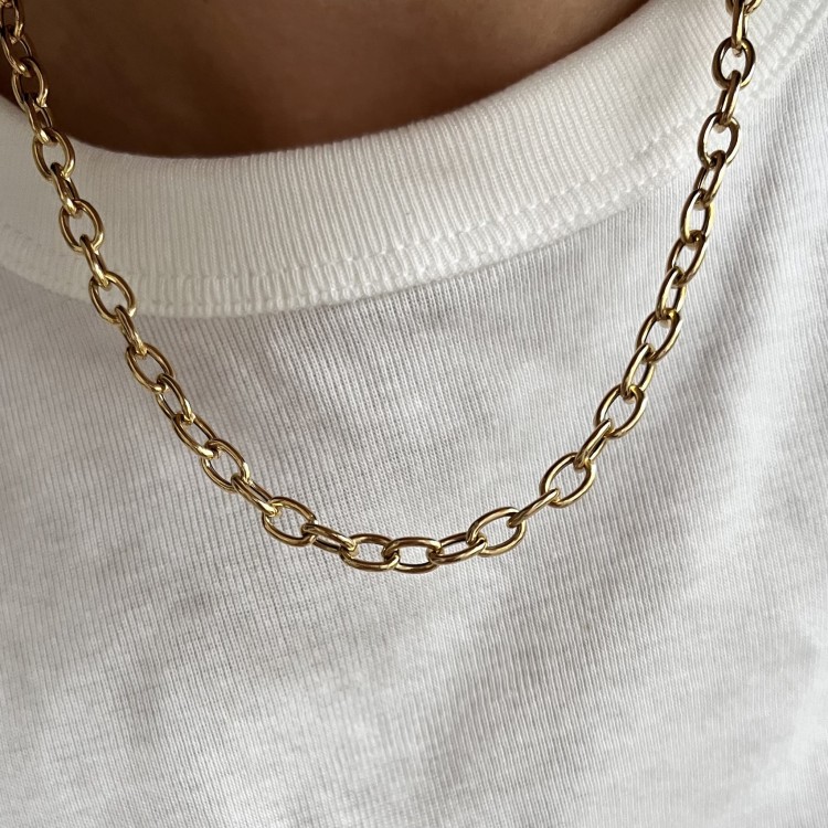 Srebrny pozłacany naszyjnik MOCNY