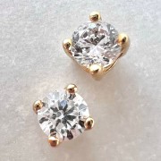 Srebrne pozłacane kolczyki z cyrkonią 3mm DROBNE