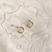 Srebrne pozłacane kolczyki koła małe