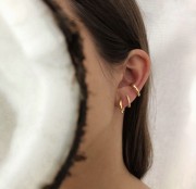 Srebrne pozłacane kolczyki koła małe