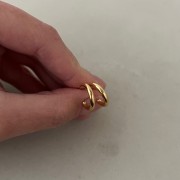 Srebrne pozłacane kolczyki koła małe